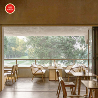 Ensemble de mobilier de restaurant et bar commercial de luxe moderne en bois massif, éco-responsable, pour hôtel, avec canapé et fauteuil de salon, tailles personnalisables