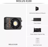 ZHIYUN Molus X100 100W COB lumière LED photographie éclairage extérieur Photo/vidéo prise de vue portable poche lumière de poche