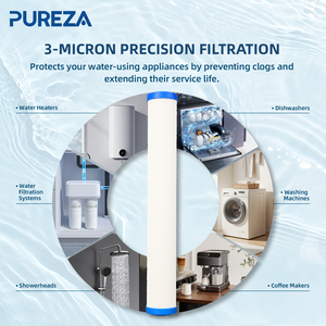 PUREZA Z104 พรีเมียม 20x2.5 ไส้กรองคาร์บอนบล็อก CTO ช่วยลดคลอรีนสำหรับการกรองน้ำทั้ง<span class=keywords><strong>บ้าน</strong></span> - Product Image 5