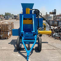 Presse à balles hydraulique automatique Longmiao, conception à trois cylindres pour la paille de riz, la paille et les matériaux biomasse