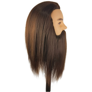 Tête de mannequin professionnelle pour barbier, <span class=keywords><strong>cheveux</strong></span> humains, pour hommes, formation en coiffure, perruque courte, coupe de <span class=keywords><strong>cheveux</strong></span>, barbe - Product Image 4