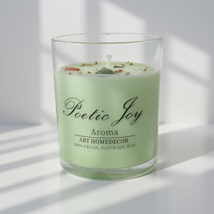 LANJO Whole Colorful Natural Soy Wax Handmade Scented <b>Candle</b> with Dried Flower and Crystals for Party and Home - Product Image 5