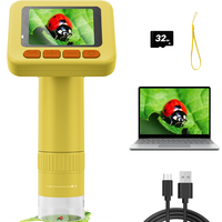 Mikroskop Elektron Portabel untuk Anak-anak dengan Layar HD 2 Inci, Perbesaran 1000X, Dilengkapi Tripod, Tahan Air IP53 untuk Pengamatan Luar Ruangan