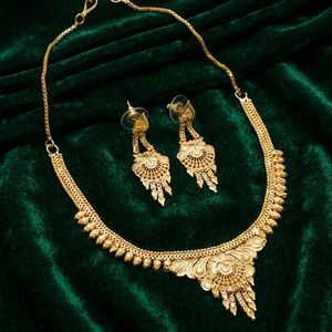 Venta al por mayor de joyería de moda llena de oro de 14K 18K 24K, conjunto de joyería india, conjunto de collares de lujo, joyería de formación chapada en oro de latón. - Product Image 1