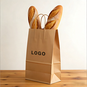 Sac en papier kraft recyclé personnalisé, qualité alimentaire, emballage jetable à emporter, impression de logo pour petites entreprises, idéal pour pizza et lait - Product Image 3