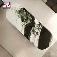 Table à manger de luxe européenne haut de gamme en marbre blanc Panda, moderne, pour villas et clubs de luxe