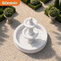 Fontaine Monumentale en Marbre Blanc Sculptée en Forme de Cheval, Fontaine d'Extérieur à 4 Niveaux pour Jardin, Taille Personnalisée pour Villa de Luxe, Hôtel, Place Publique