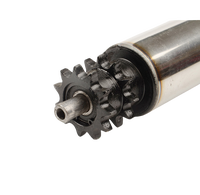 Rouleau de convoyeur à roue dentée en acier au carbone durable avec roulement à billes en acier galvanisé, état neuf, équipement de manutention
