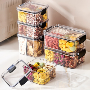 Food Grade Non-toxic Plastic Compartment Sealed Jar Flower Tea <b>Storage</b> <b>Box</b> Grain Jar <b>Storage</b> Tank Dry Goods Rectangle - Product Image 5