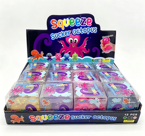 Nouveau produit créatif transfrontalier : Puzzle anti-stress compressible en gel pailleté doré, avec ventouse et expression amusante de pieuvre - Product Image 3