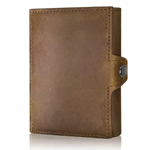 Hot-selling Minimalist Crazy Horse Genuine Leather Rfid Credit Card Holder Wallet For Men Men Slim Bifold Wallet