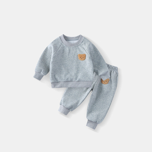 Ours en coton pull costume de sport décontracté dessin animé deux pièces ensemble bébé survêtement bébé garçons vêtements ensembles tenues - Product Image 2