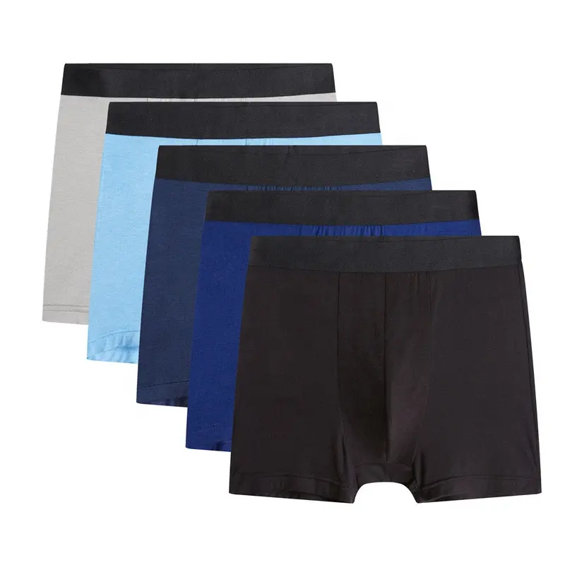 plus size bamboo fiber Men's Boxer shorts solid color breathable modal boxers RTS mens underwear comfortable mens boxer