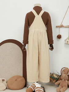 Vente en gros de pantalons pour garçons et filles Barboteuse en velours côtelé Salopette sans manches avec logo personnalisé Salopette d'été douce pour enfants - Product Image 6