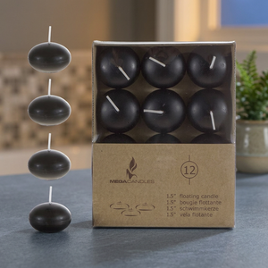 CGA077-BK 1.5 <b>Floating</b> Candles-Black Odorless Outdoor Handmade Candles for Weddings & Home Decoration - Product Image 3