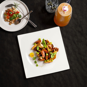 Großhandels-weißer quadratischer Speiseteller, Bone China Salat-Dessertteller für Hochzeitsbankett - Product Image 6