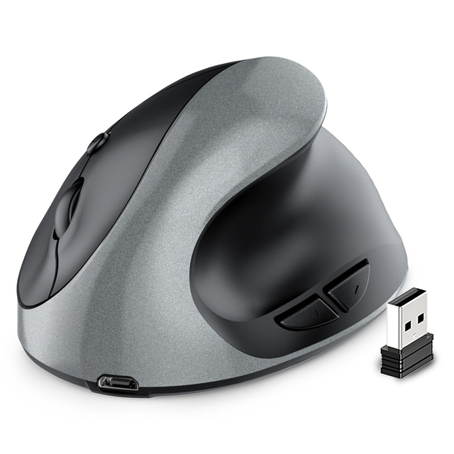 Ergonomic 2.4GHz Wireless Vertical Optical Mouse USB 3D Style 1600 High DPI Adjustable for Big Hands LED Stock for Gaming PC