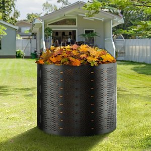 Bac à compost extérieur en HDPE de 220 gallons pour jardin, cour, aménagement paysager, composteur cylindrique DIY - Product Image 1
