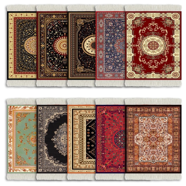 Custom Carpet Mouse Pad Lslam Carpet Pad Tassel Mouse Mat Custom Coaster Muslim Meditation Cushion Arabian Style Felt Pad