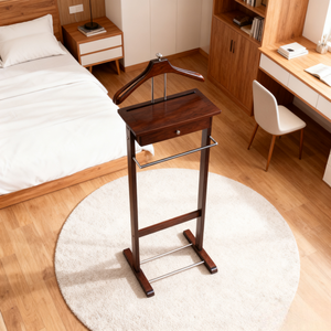 Perchero de pie tradicional de madera maciza personalizado, fácil de instalar, con 2 ganchos, 40x33x116cm, para dormitorio u oficina, para hombres - Product Image 4