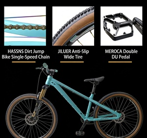 Bicicletta da Montagna Monovelocità Completa <span class=keywords><strong>AM</strong></span> Fuoristrada, Assemblaggio Fai-da-Te, Bici da Strada con Doppio Freno a Disco, Telaio Drop-bar, Sospensione Anteriore - Product Image 3