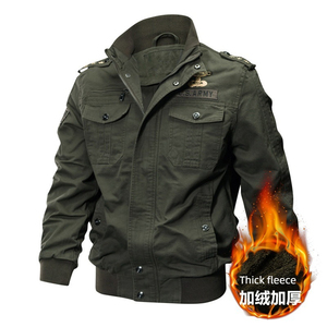 Blouson aviateur uniforme allemand personnalisé blouson d'aviateur <span class=keywords><strong>en</strong></span> denim de coton M-6XL kaki <span class=keywords><strong>en</strong></span> polaire épaisse veste tactique pour hommes - Product Image 5