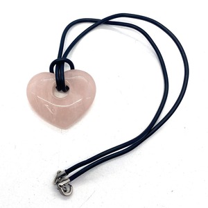 Collar con colgante de corazón de cuarzo rosa de hematita Natural 30x35mm corazón 10mm colgante de cristal con agujero grande collar DIY - Product Image 6