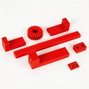 Red CNC Machined Plastic Parts Set Rapid Prototyping Components - Product Image 1