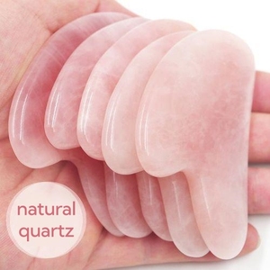 Mushang Rose Quartz Pierre <span class=keywords><strong>de</strong></span> Jade Naturelle Masseur Facial Gua Sha Outil Double Rouleaux <span class=keywords><strong>pour</strong></span> <span class=keywords><strong>le</strong></span> <span class=keywords><strong>Massage</strong></span> du <span class=keywords><strong>Visage</strong></span> et du Cou Anti-âge Minceur - Product Image 1