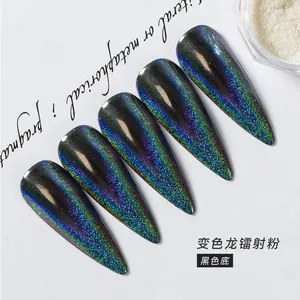 HNDO 2024 China Eigenmarke Holographisches Nagelpulver weißes Chrome-Effekt Nagelpigment Laser-Spiegelpulver