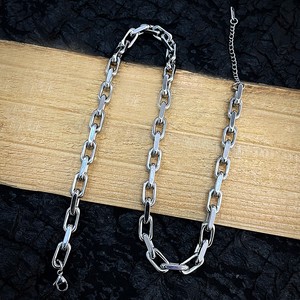 VAF <span class=keywords><strong>WOW</strong></span> 7mm Rectangular plano pulido a mano collar de soldadura de acero inoxidable sin costura 50 + 5cm fuerte resistente Unisex - Product Image 5