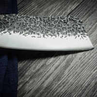 Couteau de boucher Xingye, lame en acier inoxydable, manche en bois Pakka, lame pleine, 7 pouces, pour couper la viande, les légumes, le poisson