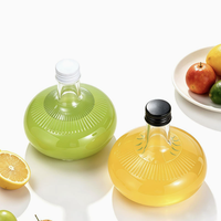 Bouteille en verre pour vin de fruits et boissons, forme globe rond en relief, grande capacité (250ml, 350ml, 500ml), avec bouchon à vis en aluminium