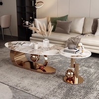 Dubai Design Table basse Villa haut de gamme Custom Hotel Home Table basse Mobilier Base boule argentée Table centrale