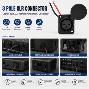 Aangepaste draadboom 3-pins XLR vrouwelijke connector paneelmontage met siliconen draadadapter soldeerwerk voor stroom MIC-connector - Product Image 4