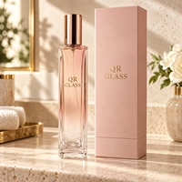 Flacon pulvérisateur d'huile de parfum portable vide, emballage rond ou carré en verre transparent avec logo