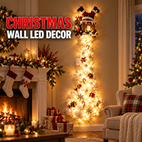 En stock, décorations murales LED de Noël, rennes dorés volants, étoiles, lumières nuageuses pour la maison, le salon, l'escalier, lampes d'ambiance pour les fêtes