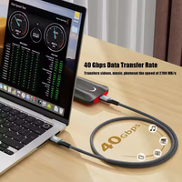 Câble USB4 tressé ULT-unite coaxial Type-C 4K 144Hz 0,2m 0,8m 1m 40 Gbps USB4 avec charge rapide 240W certifiée