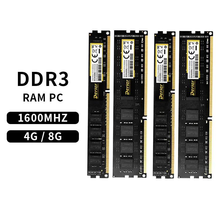 DERLAR Best Quality Ram Ddr3 4Gb 8Gb Ram 1600Mhz 1.35V Ddr3 Memory Ram For Desktop