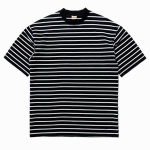 T-shirt synthétique polyvalent pour homme, nouveau style coréen, rayé, col ras du cou, manches trois-quarts, respirant et à séchage rapide, idéal pour l'été - Product Image 5