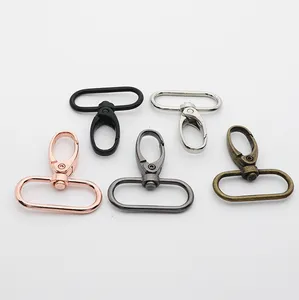 Wholesale O ring oval zinc alloy hardware accessories lobster clasp handbag bag strap swivel snap metal hook buckle for keychain