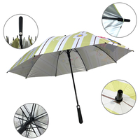 OVIDA 27 "8k Cadre en fibre de verre Parapluie droit Parapluie semi-automatique coloré personnalisé Revêtement UV argenté Protection contre le soleil et le vent