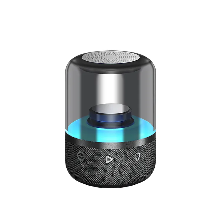 Altavoz portátil inalámbrico con Bluetooth, subwoofer de alta calidad con iluminación de cristal colorida, precio holesale