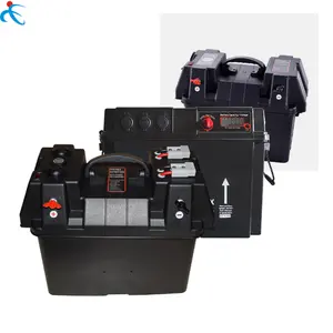 12 V Marine Boat Camping Battery Box with 16 A circuit breaker and switch Empty Battery Box For Battery Pack