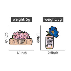 感情の癒しエナメルピン 優しいサポートスタイル それはうまくいくだろう 闘っていることを意味するものではない ブローチ卸売 - Product Image 6