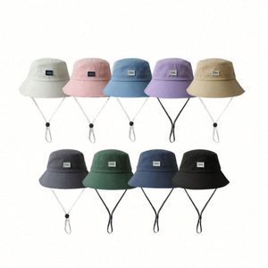 Wholesale Unisex Summer Sun <b>Hat</b> Fishermmen's Cap Custom Logo Bucket <b>Hats</b> with String - Product Image 1