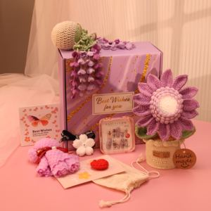 Ramo de Flores de Ganchillo Hecho a Mano, Flores Artificiales Decorativas, para Bodas, Fiestas, Aniversarios, Regalo - Product Image 5