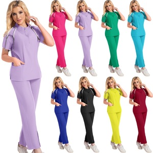 Summer Nurse Uniform Split Set Short Sleeve Unisex Moisture Wicking Hospital Scrubs for Doctors Dental Nurses - Product Image 1