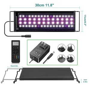 SIROKA 전문 LED 어항 수족관 조명 30cm 원격 제어 스마트 전체 스펙트럼 Luz 수족관 라이브 식물 어항