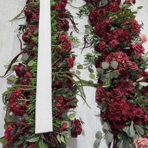 Bouquets de fleurs artificielles modernes et personnalisables en soie rouge foncé, roses, faites à la main, pour décoration de mariage et de remise de diplôme - Product Image 3